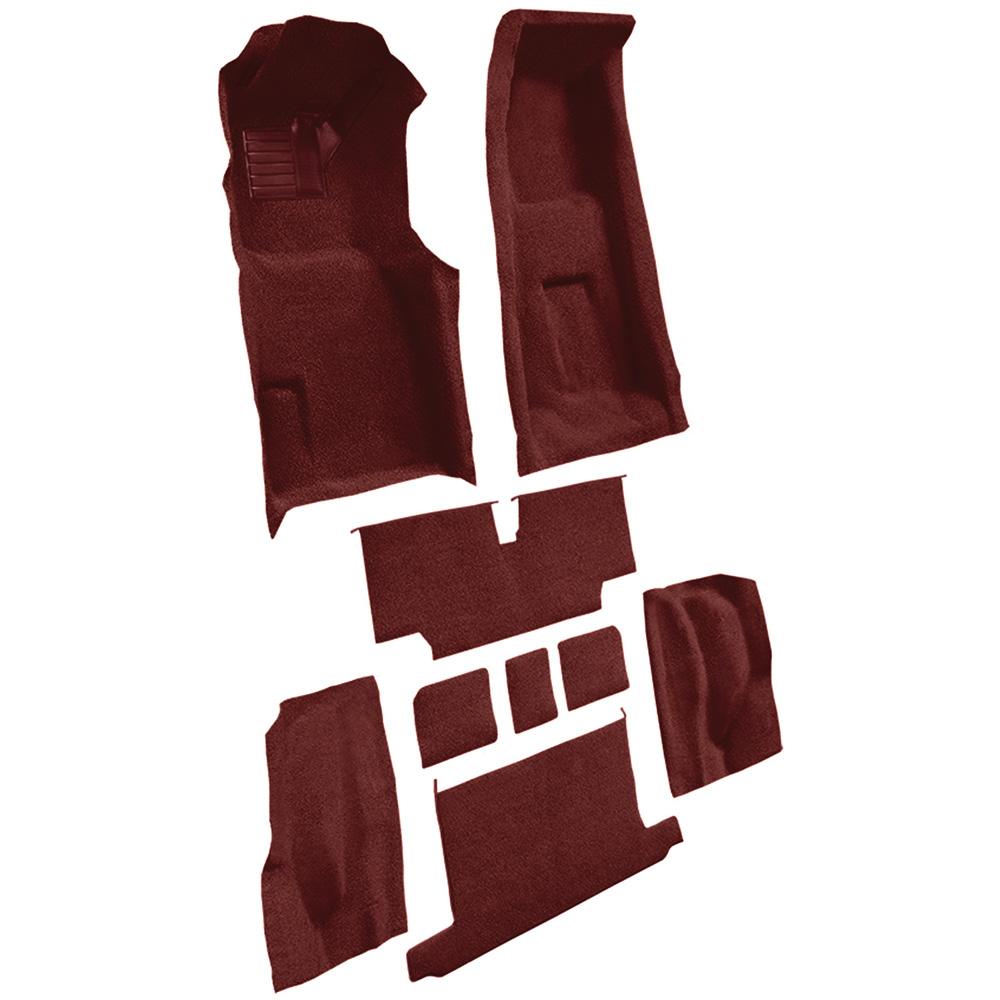 1973-75 Chevrolet Corvette Roadster 4-Speed Complete Molded Carpet Set w/ Heel Pad Loop Maroon
