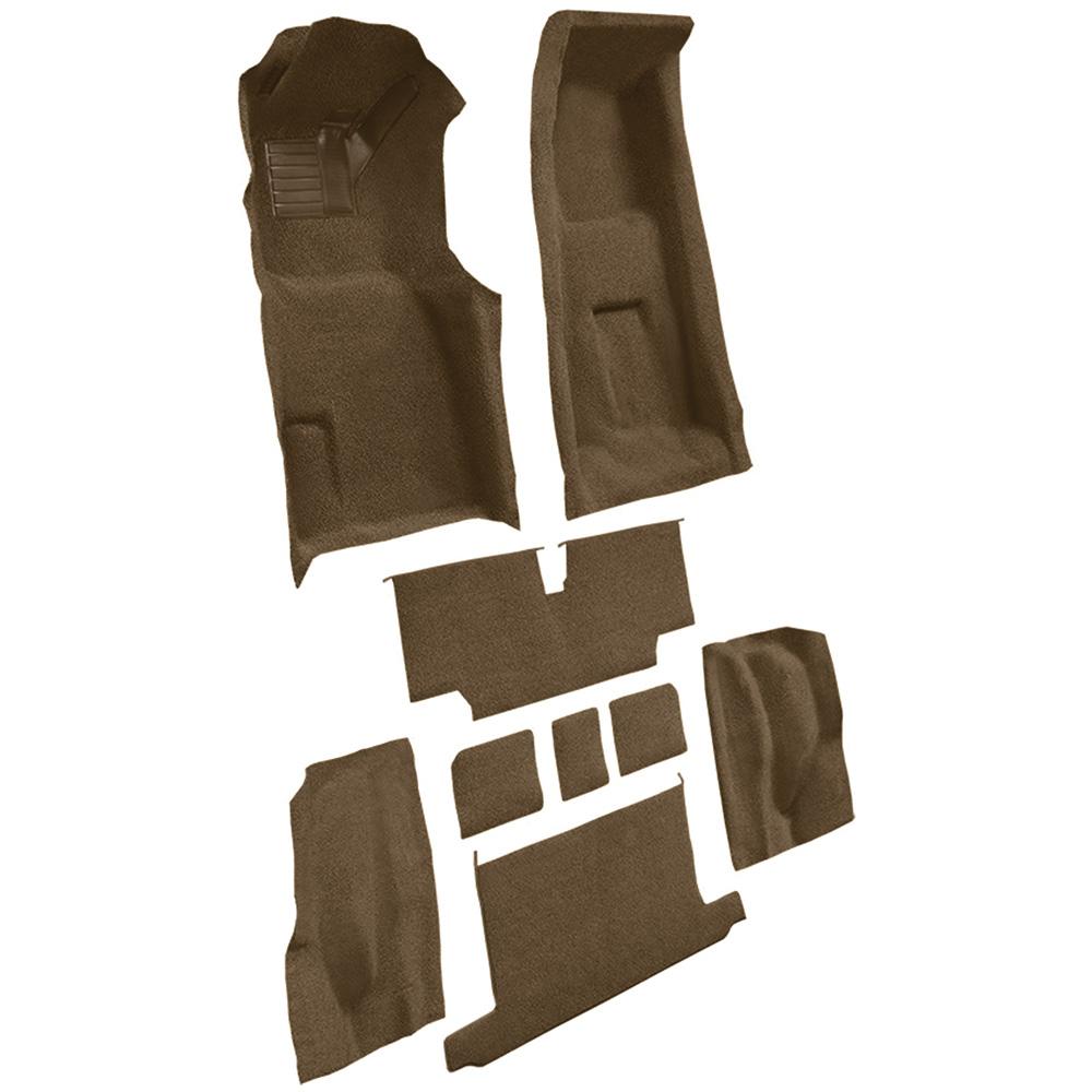 1973-75 Chevrolet Corvette Roadster 4-Speed Complete Molded Carpet Set w/ Heel Pad Loop Medium Saddle