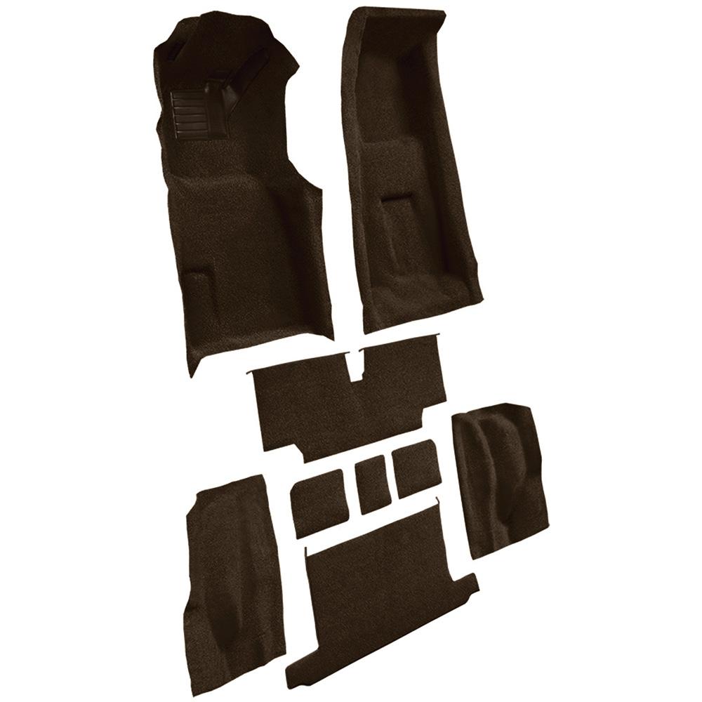 1973-75 Chevrolet Corvette Roadster 4-Speed Complete Molded Carpet Set w/ Heel Pad Loop Dark Brown