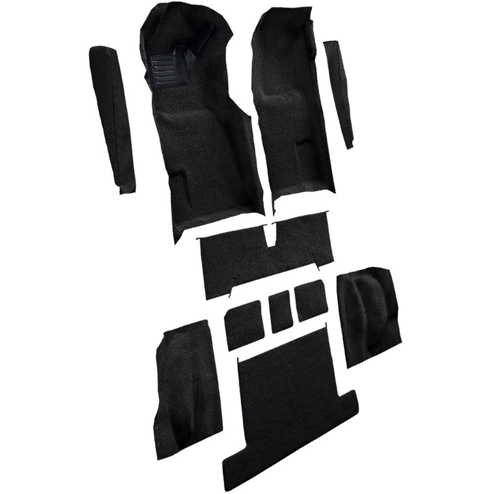 1977 Chevrolet Corvette Complete Molded Carpet Set w/ Heel Pad Cutpile Black