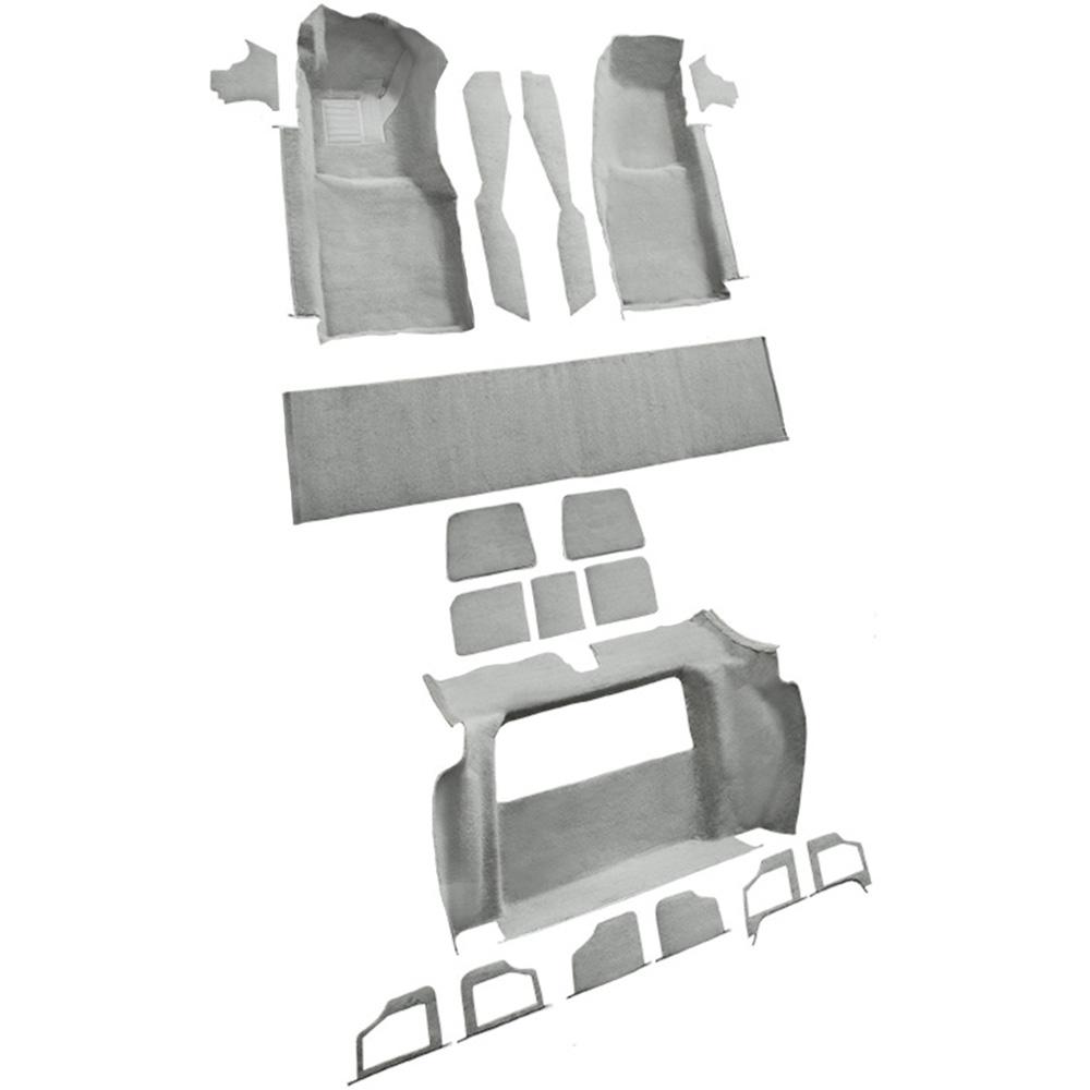 1978-79 Chevrolet Corvette Complete Molded Carpet Set w/ 3 Compartment Doors Cutpile Silver