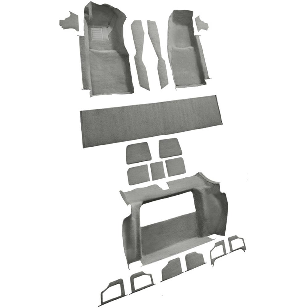 1978-79 Chevrolet Corvette Complete Molded Carpet Set w/ 3 Compartment Doors Cutpile Gray / Oyster