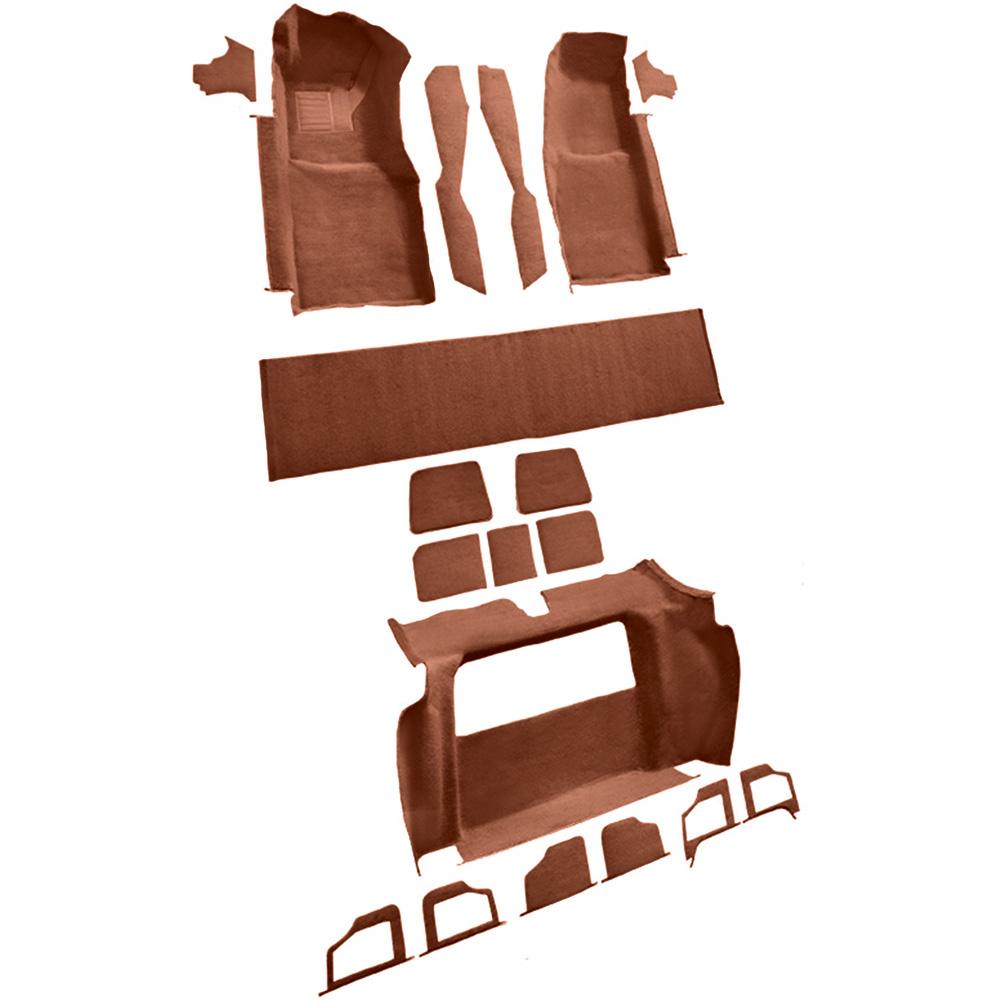 1978-79 Chevrolet Corvette Complete Molded Carpet Set w/ 3 Compartment Doors Cutpile Saffron
