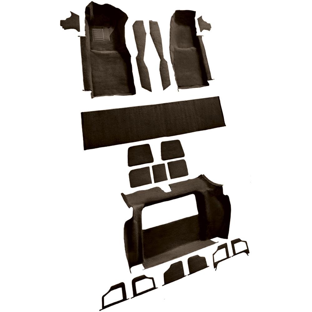 1978-79 Chevrolet Corvette Complete Molded Carpet Set w/ 3 Compartment Doors Cutpile Brown