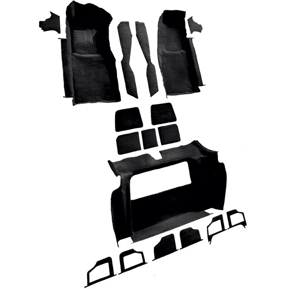 1978-79 Chevrolet Corvette Complete Molded Carpet Set w/o Door Panels Cutpile Black