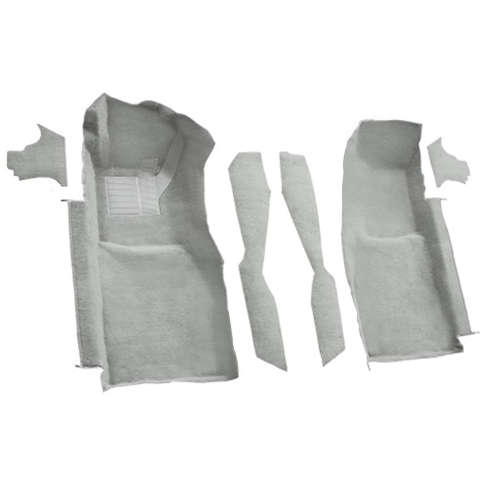 1978-80 Chevrolet Corvette Front Molded Carpet Set w/ Console Strips & Kick Panels Cutpile Silver
