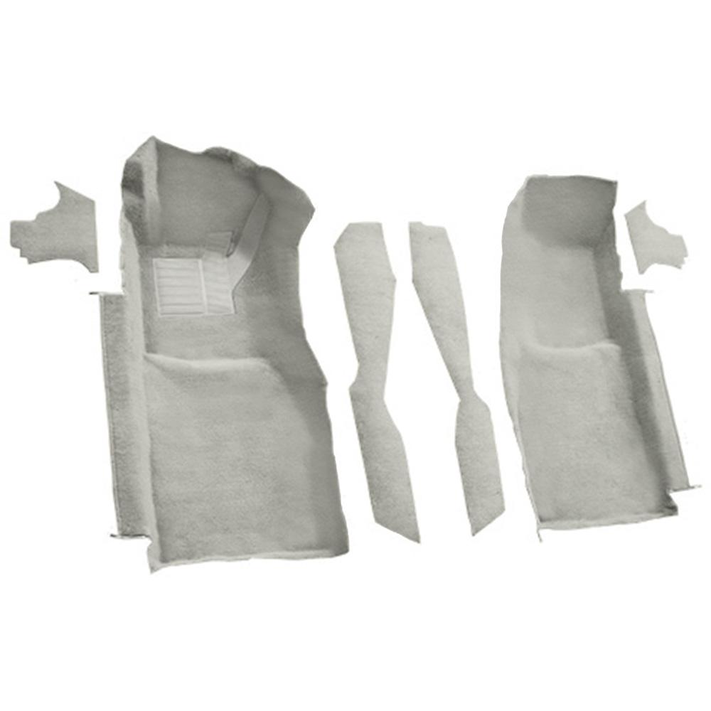 1978-80 Chevrolet Corvette Front Molded Carpet Set w/ Console Strips & Kick Panels Cutpile Oyster / Shale