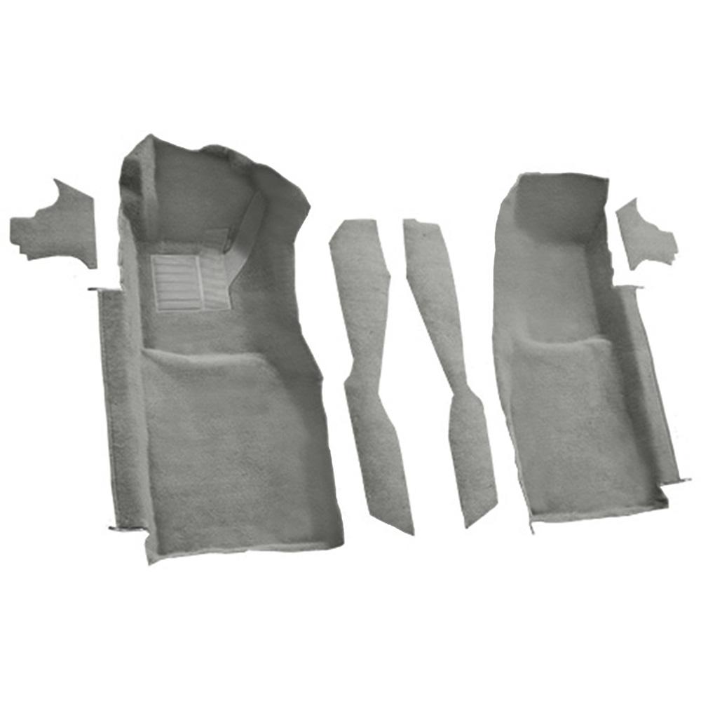 1978-80 Chevrolet Corvette Front Molded Carpet Set w/ Console Strips & Kick Panels Cutpile Gray / Oyster