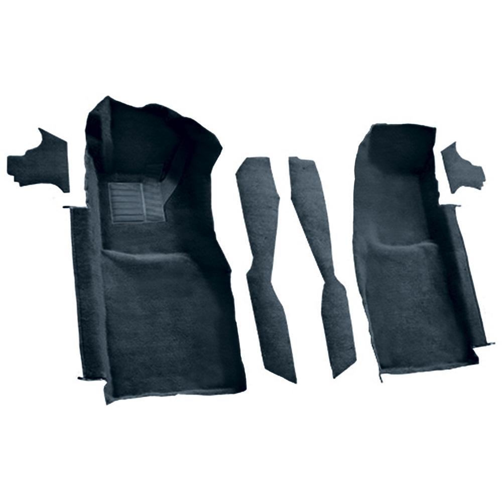 1978-80 Chevrolet Corvette Front Molded Carpet Set w/ Console Strips & Kick Panels Cutpile Midnight Blue
