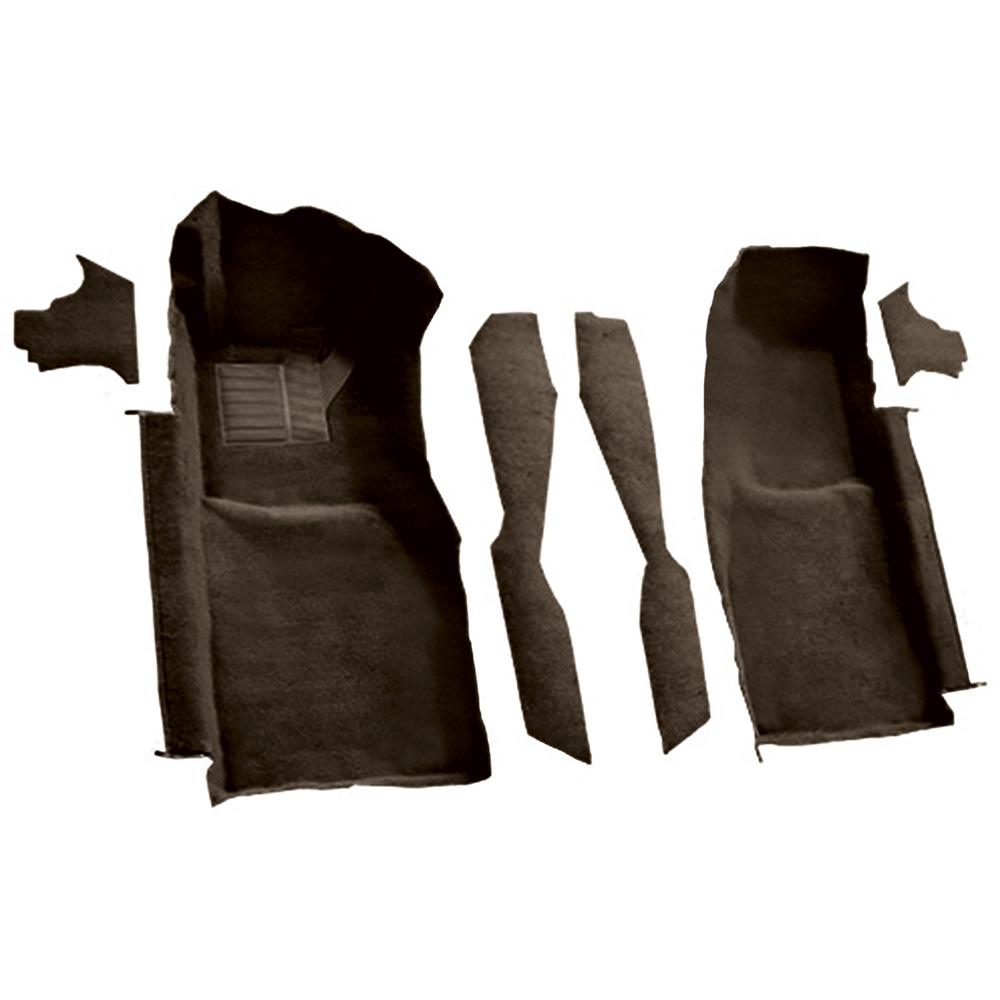1978-80 Chevrolet Corvette Front Molded Carpet Set w/ Console Strips & Kick Panels Cutpile Brown