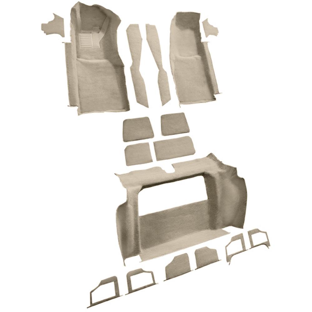 1979-80 Chevrolet Corvette Complete Molded Carpet Set w/o Door Panels w/ 2 Compartment Doors Cutpile Doeskin/Camel Tan