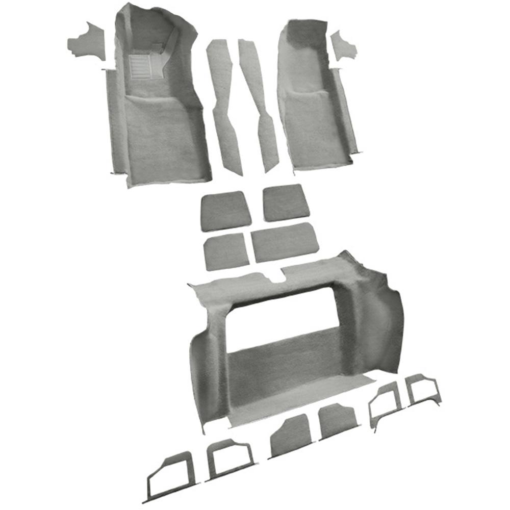 1979-80 Chevrolet Corvette Complete Molded Carpet Set w/o Door Panels w/ 2 Compartment Doors Cutpile Gray / Oyster