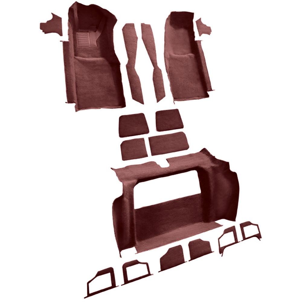 1980 Chevrolet Corvette Complete Molded Carpet Set w/o Door Panels Cutpile Claret / Oxblood