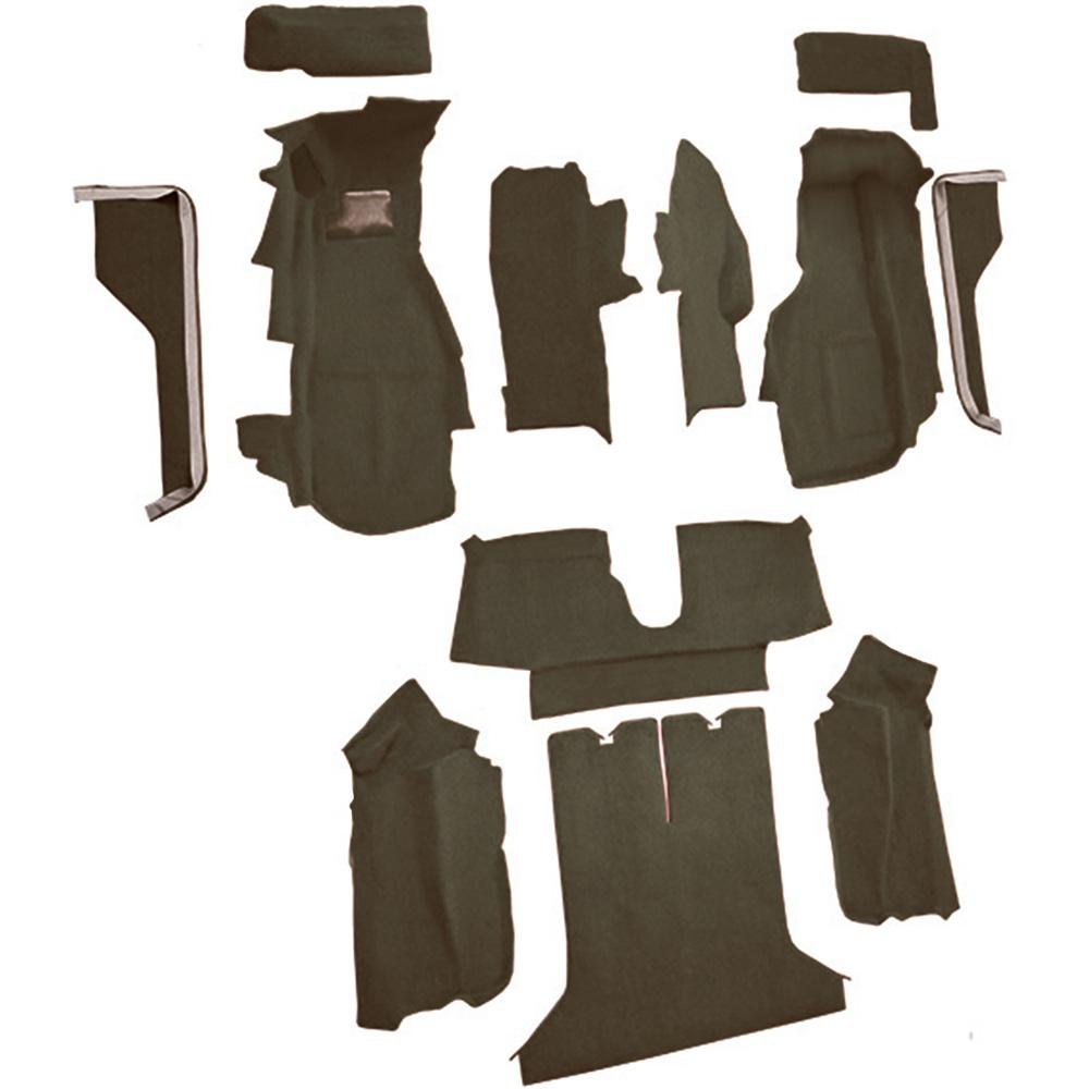 1984-87 Chevrolet Corvette Coupe Complete Molded Carpet Set w/ Heel Pad Cutpile Bronze