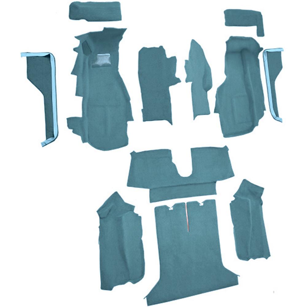 1984-87 Chevrolet Corvette Coupe Complete Molded Carpet Set Cutpile Metallic Blue