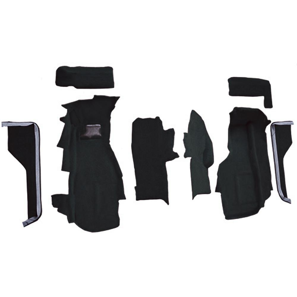 1984-87 Chevrolet Corvette Front Molded Carpet Set w/ Heel Pad Cutpile Black