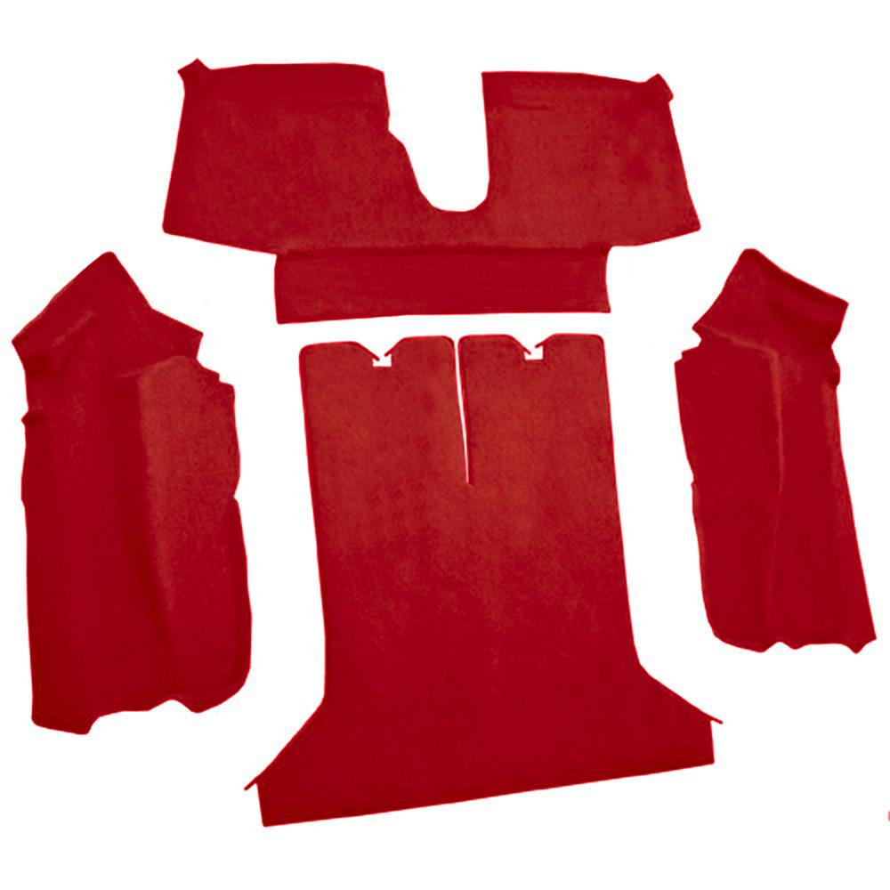 1984-87 Chevrolet Corvette Coupe Rear Molded Carpet Cutpile Flame Red