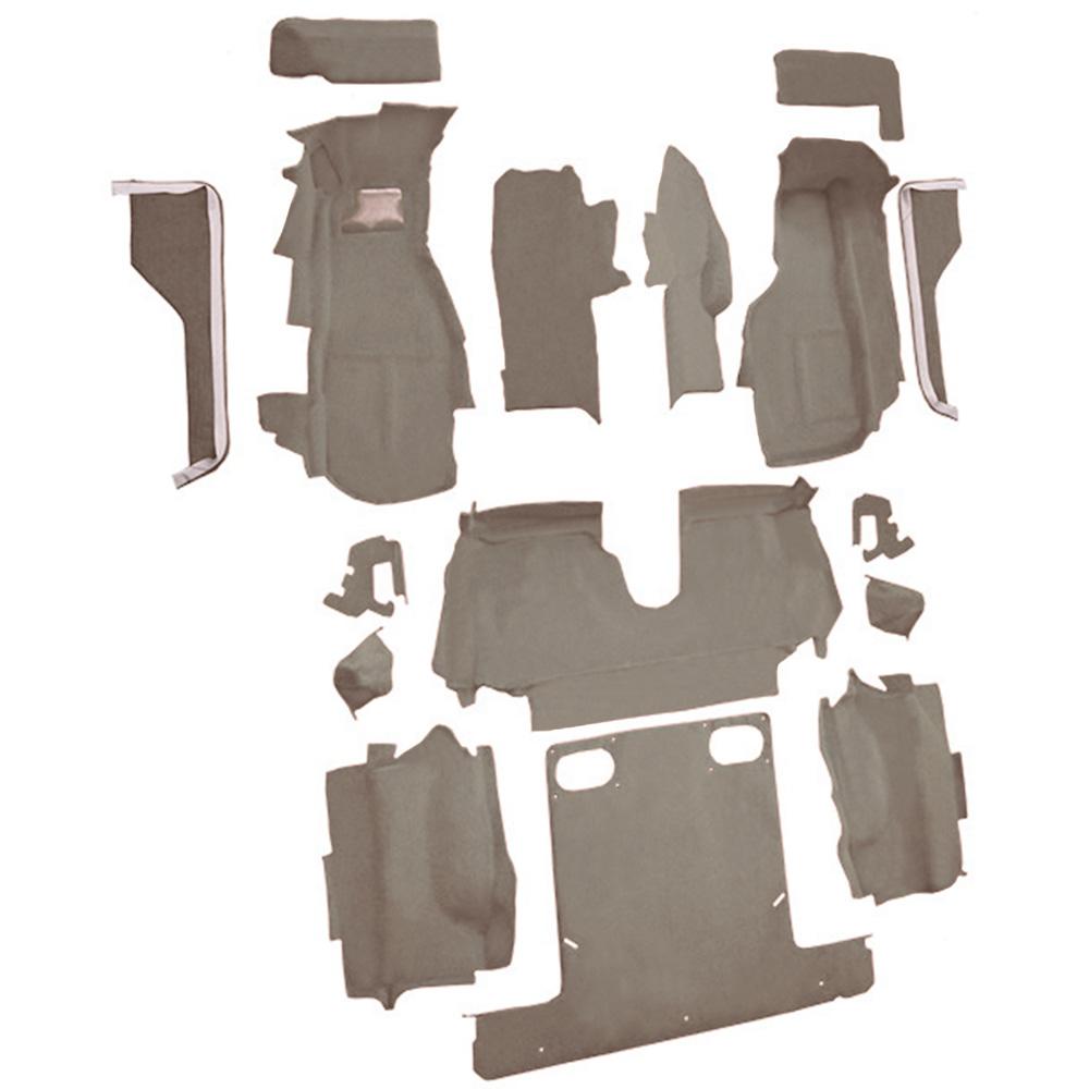 1986-87 Chevrolet Corvette Convertible Complete Molded Carpet Set w/ Heel Pad Cutpile Gray