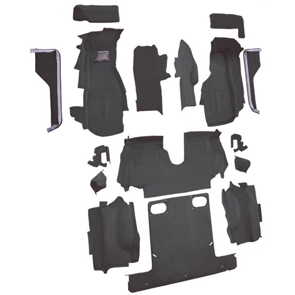 1986-87 Chevrolet Corvette Convertible Complete Molded Carpet Set w/ Heel Pad Cutpile Graphite