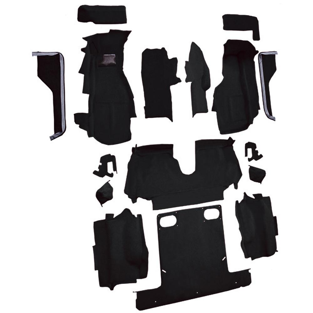 1986-87 Chevrolet Corvette Convertible Complete Molded Carpet Set Cutpile Black