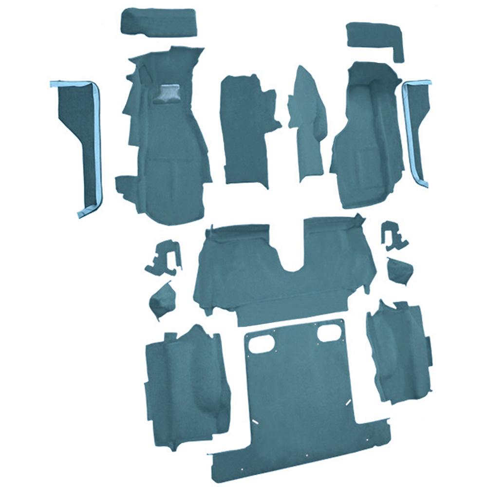 1986-87 Chevrolet Corvette Convertible Complete Molded Carpet Set Cutpile Metallic Blue