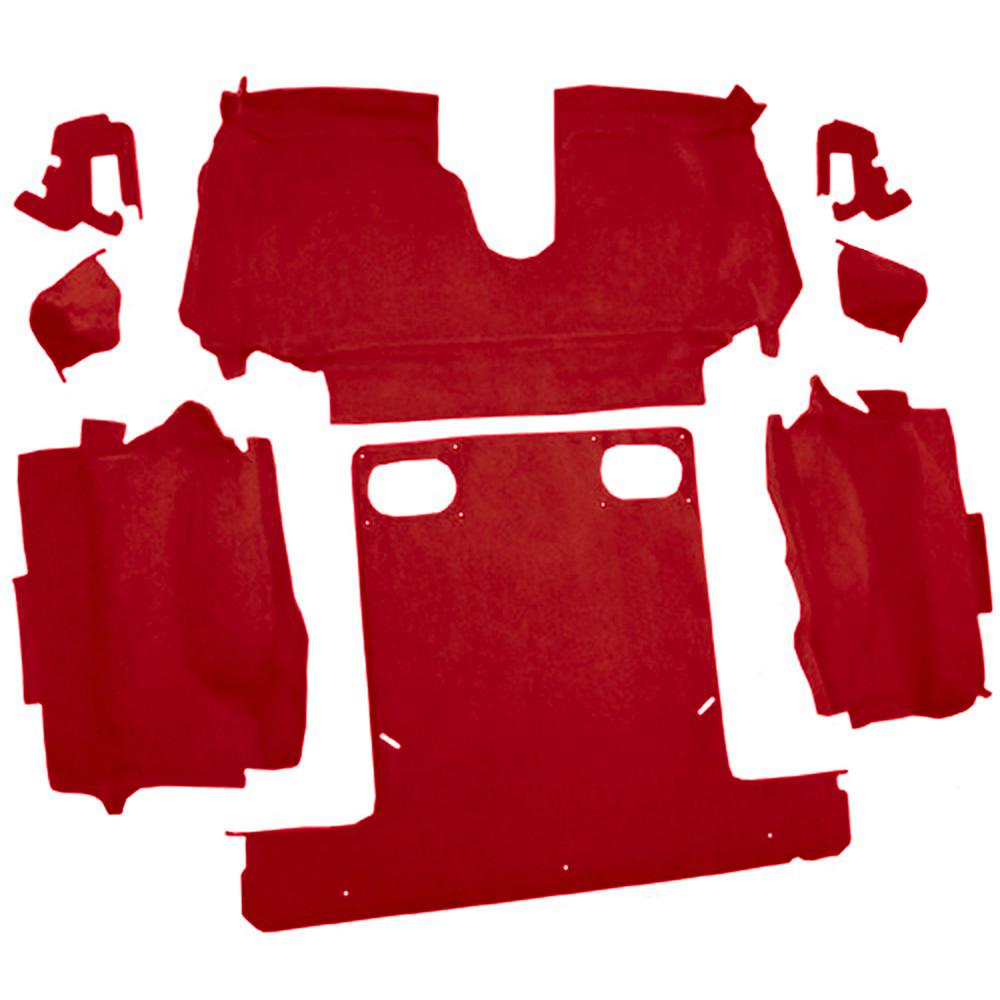 1986-89 Chevrolet Corvette Convertible Rear Molded Carpet Cutpile Flame Red