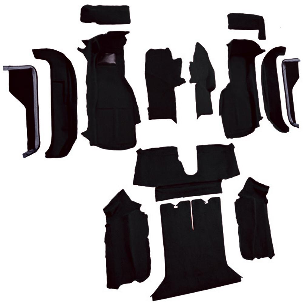 1988-89 Chevrolet Corvette Coupe Complete Molded Carpet Set Cutpile Black