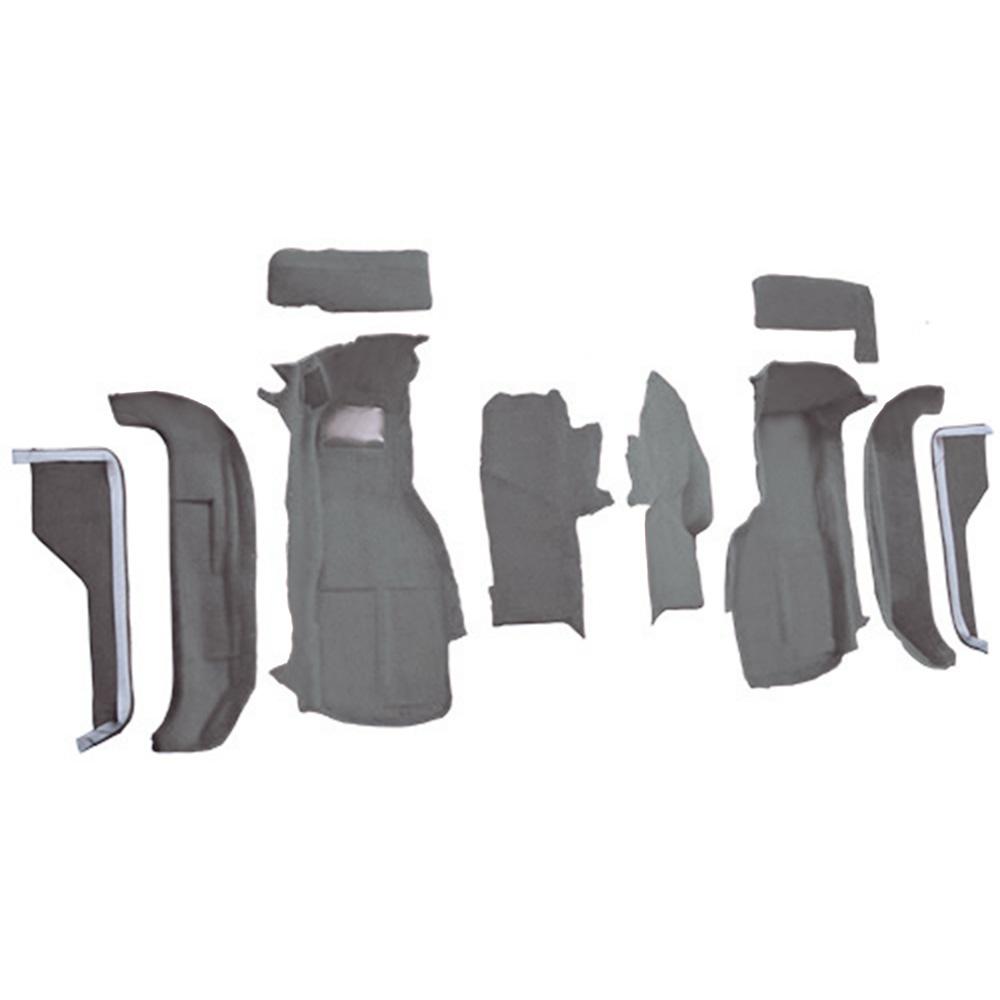 1988-89 Chevrolet Corvette Front Molded Carpet Set w/ Heel Pad Cutpile Smoke