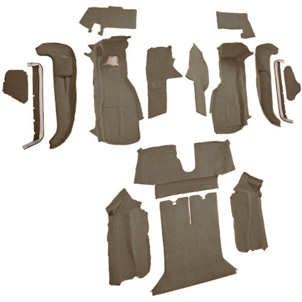 1990-93 Chevrolet Corvette Coupe w/ 2 Door Latches Complete Molded Carpet Set Cutpile Medium Beige