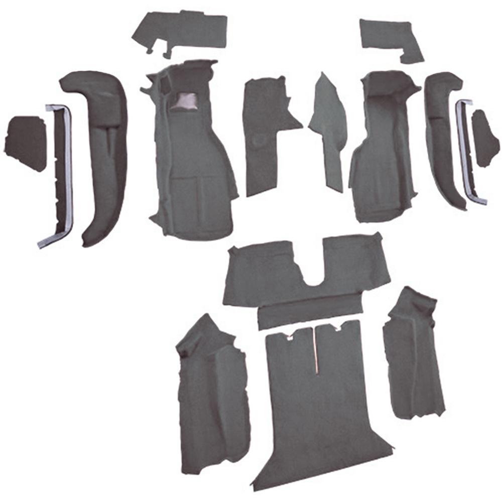 1990-93 Chevrolet Corvette Coupe w/ 2 Door Latches Complete Molded Carpet Set Cutpile Smoke