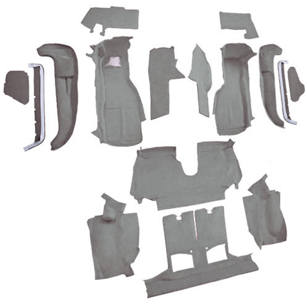 1990-93 Chevrolet Corvette Convertible w/2 Door Latches Complete Molded Carpet Set Cutpile Pewter