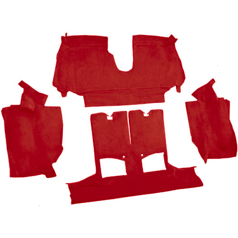1990-93 Chevrolet Corvette Convertible w/ 2 Door Latches Rear Molded Carpet Cutpile Flame Red