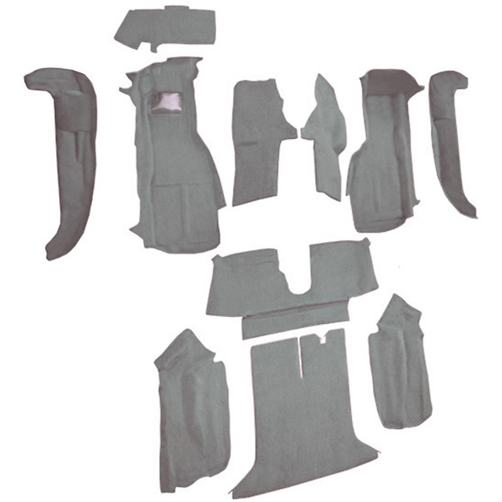1994-96 Chevrolet Corvette Coupe Complete Molded Carpet Set w/ Heel Pad w/o Door Panels Cutpile Medium Gray/Pewter