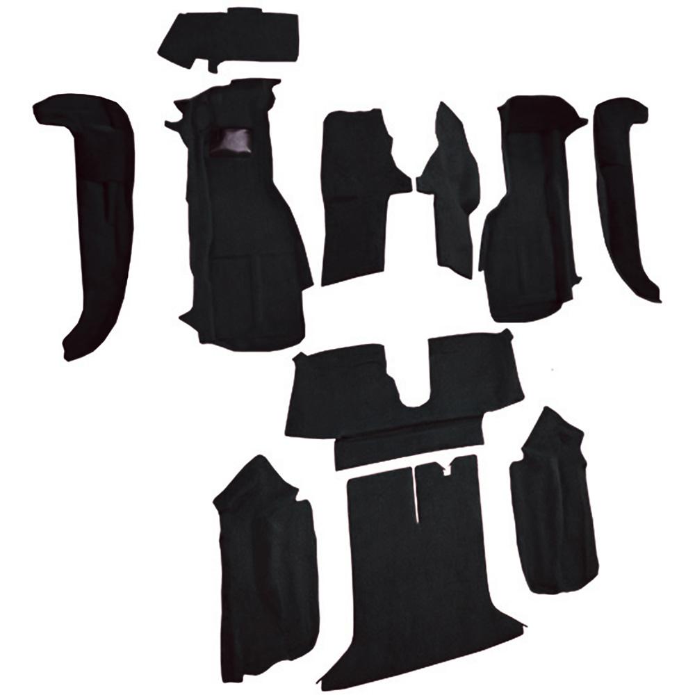 1994-96 Chevrolet Corvette Coupe Complete Molded Carpet Set w/o Door Panels Truvette Black