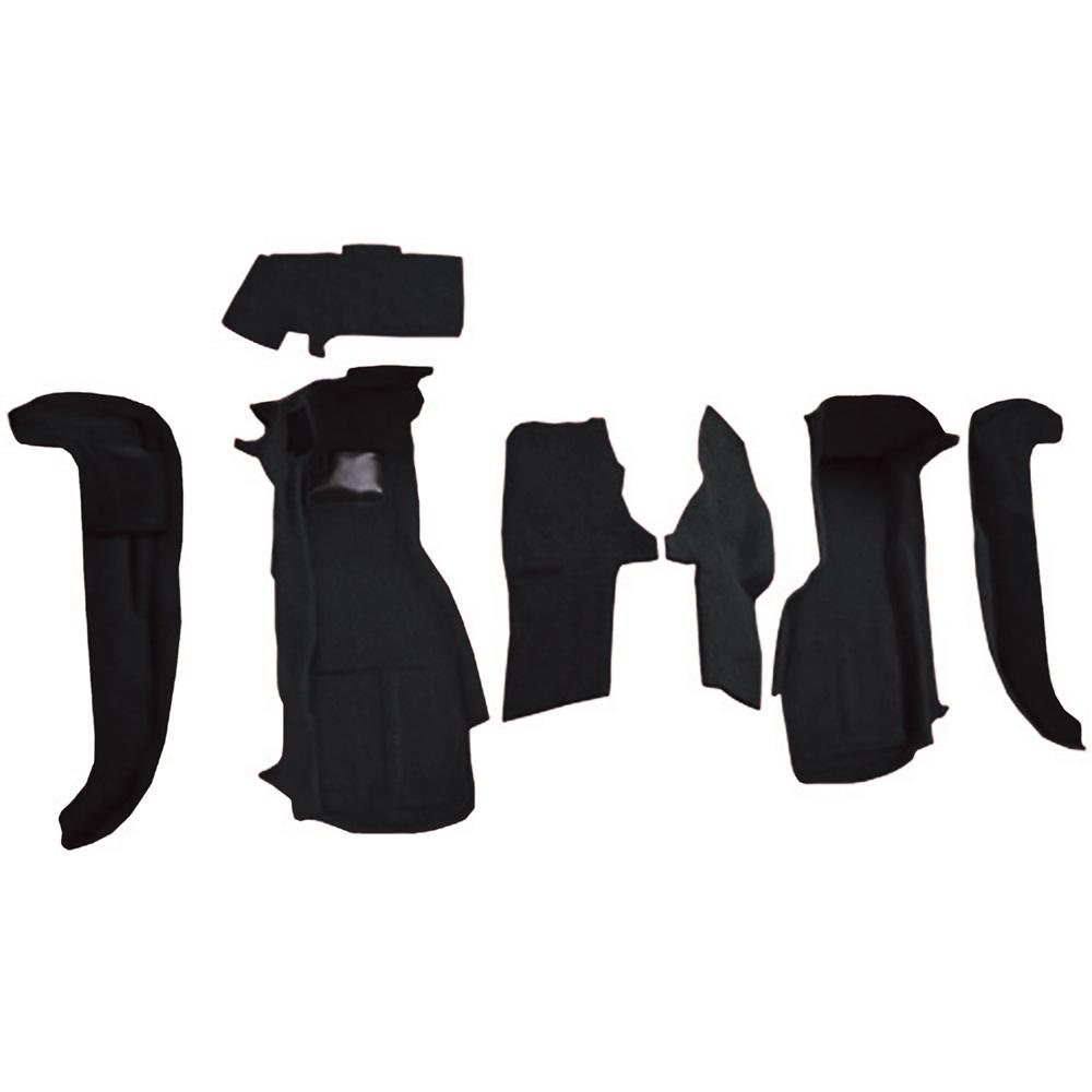 1994-96 Chevrolet Corvette Front Molded Carpet Set w/ Heel Pad w/o Door Panels Cutpile Black