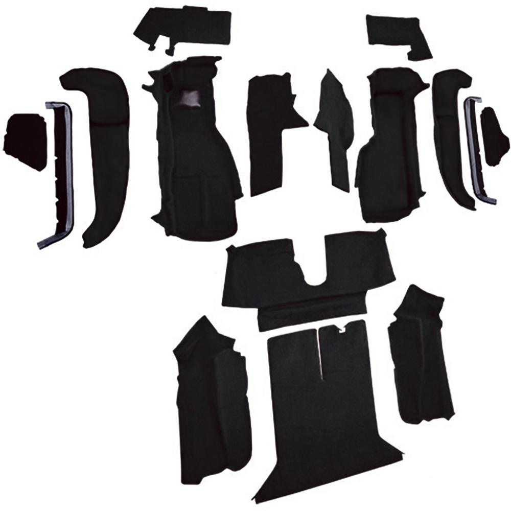 1992-93 Chevrolet Corvette Coupe w/1 Door Latch Complete Molded Carpet Set Cutpile Black