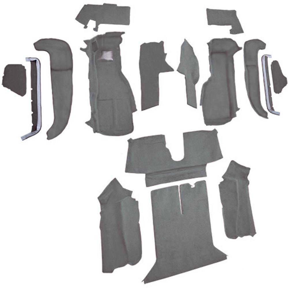 1992-93 Chevrolet Corvette Coupe w/1 Door Latch Complete Molded Carpet Set Cutpile Smoke