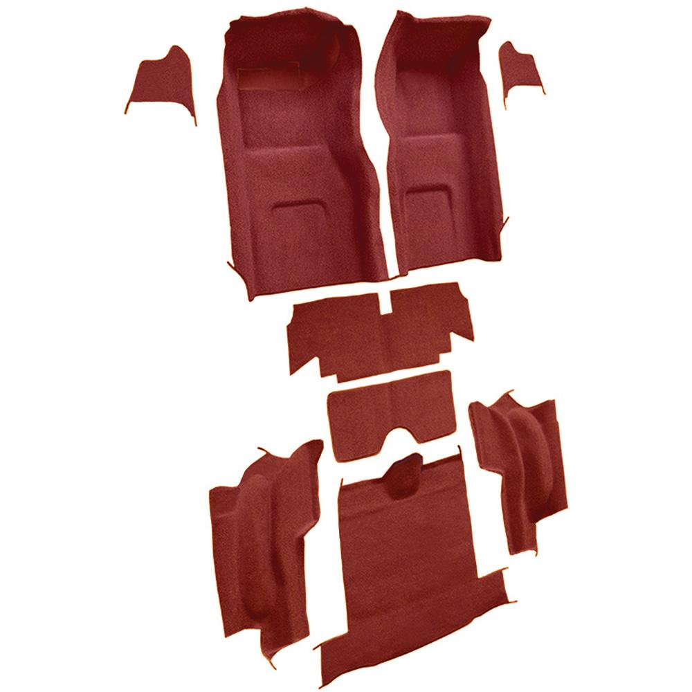 1965-66 Chevrolet Corvette Roadster Complete Molded Carpet Set w/o Heel Pad Loop Red