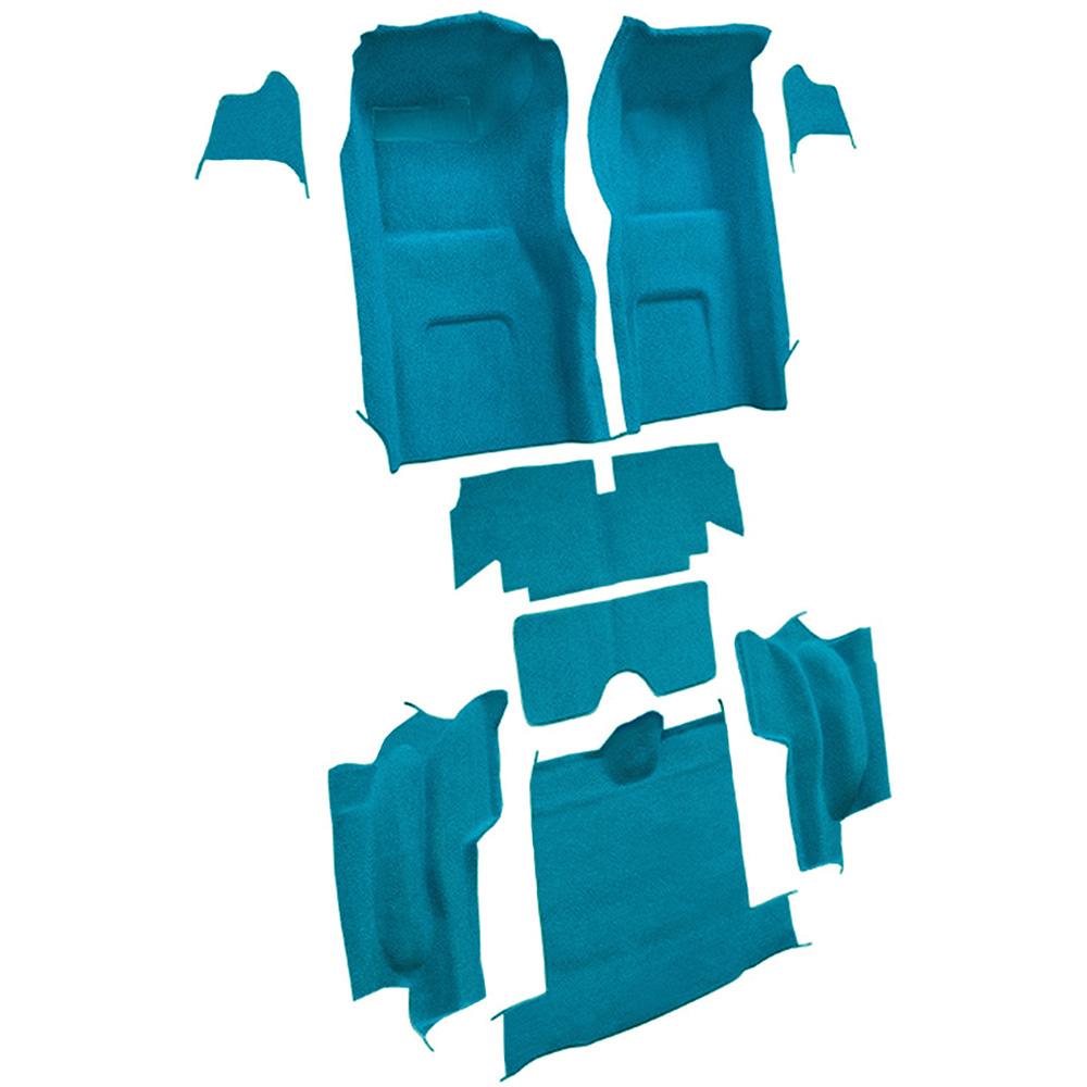 1965-66 Chevrolet Corvette Roadster Complete Molded Carpet Set w/o Heel Pad Loop Medium Blue