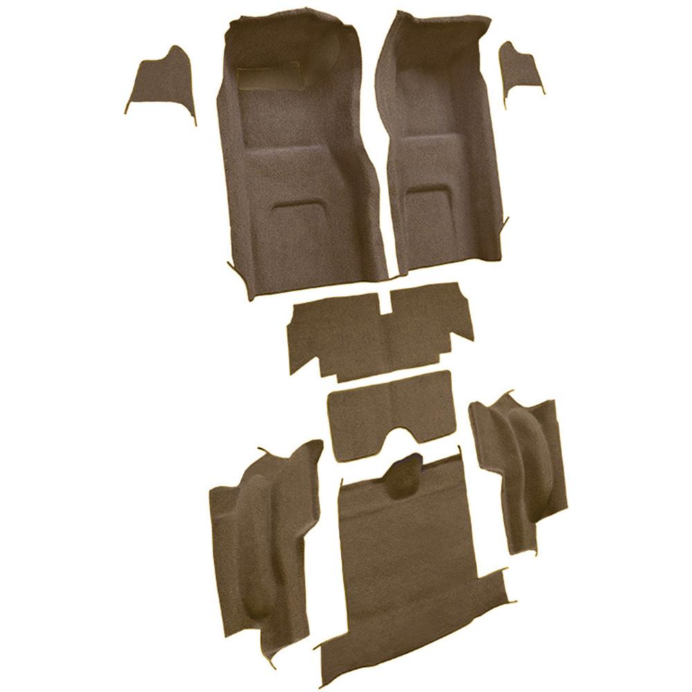 1965-66 Chevrolet Corvette Roadster Complete Molded Carpet Set w/o Heel Pad Loop Medium Saddle