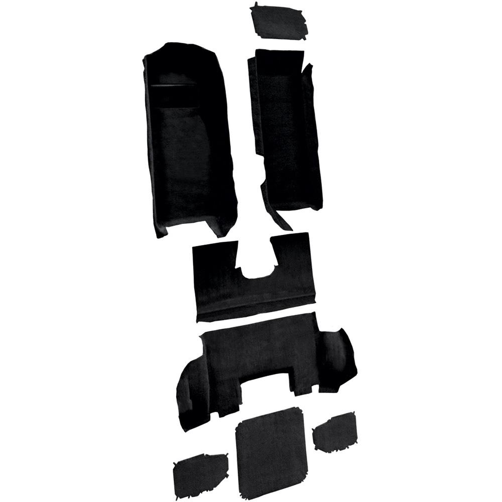 1997-04 Chevrolet Corvette Coupe Complete Molded Carpet Set w/ Heel Pad Cutpile Black