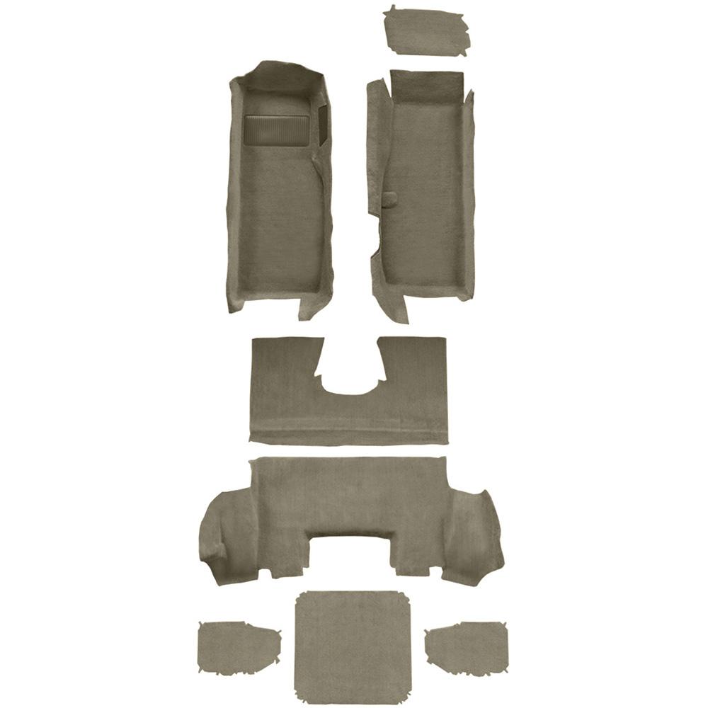 1997-04 Chevrolet Corvette Coupe Complete Molded Carpet Set w/ Heel Pad Cutpile Medium Beige