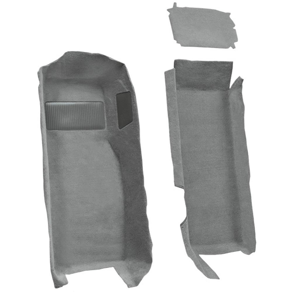 1997-04 Chevrolet Corvette Coupe/Convertible Front Molded Carpet Set w/ Heel Pad Cutpile Medium Gray/Pewter