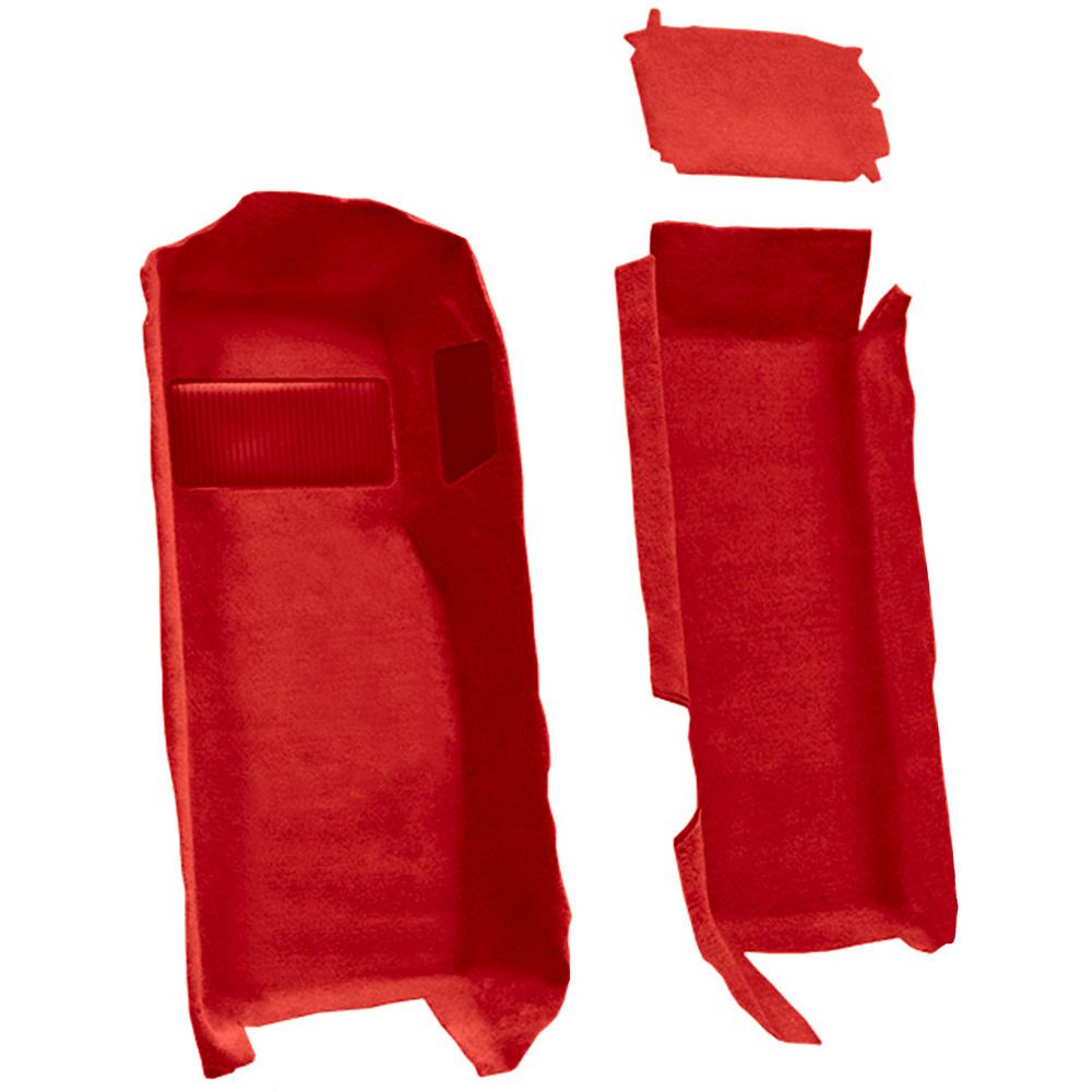 1997-04 Chevrolet Corvette Coupe/Convertible Front Molded Carpet Set w/ Heel Pad Cutpile Torch Red