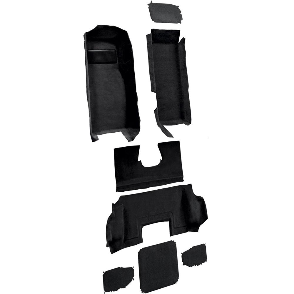 1998-00 Chevrolet Corvette Hardtop/Convertible Complete Molded Carpet Set w/ Heel Pad Cutpile Black