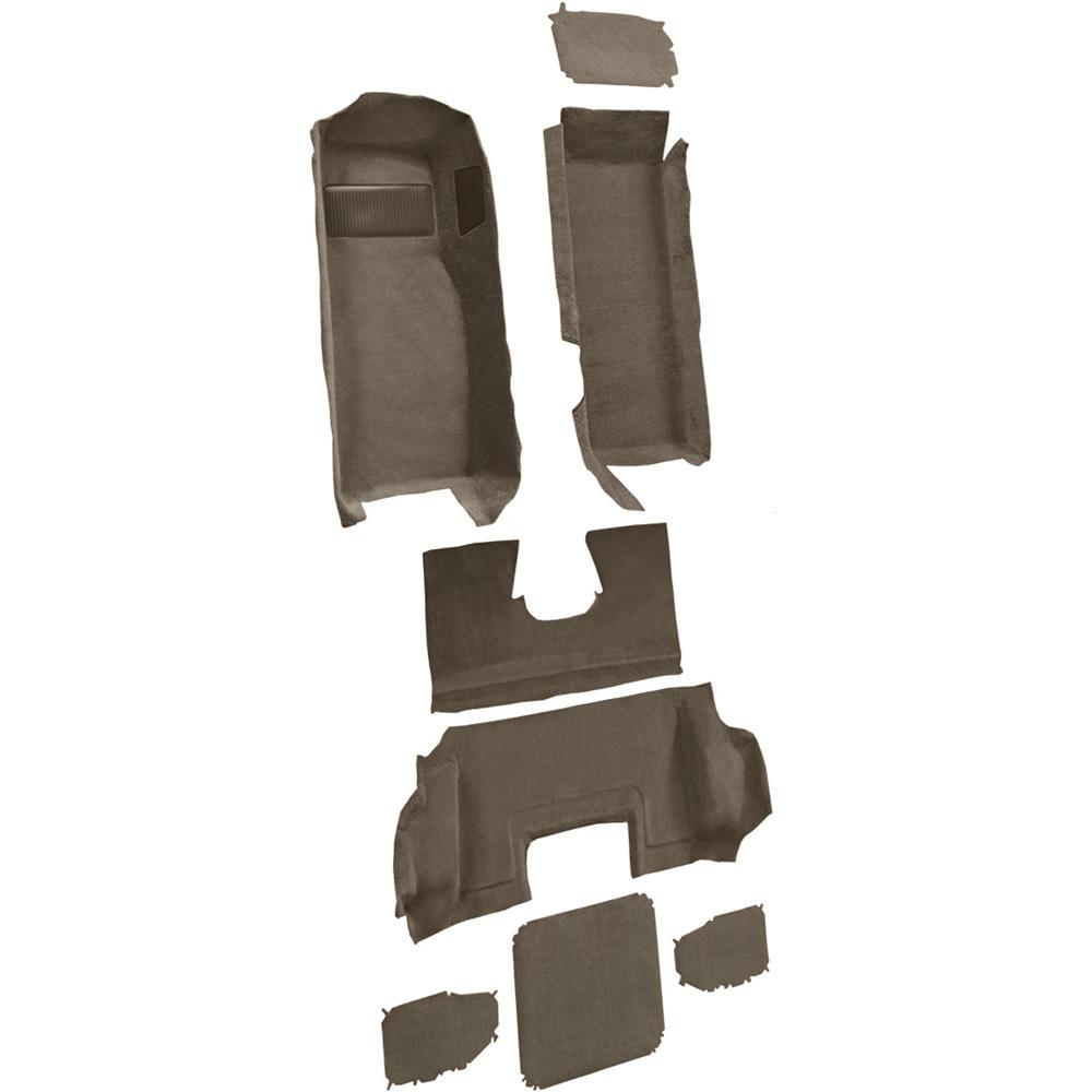 1998-00 Chevrolet Corvette Hardtop/Convertible Complete Molded Carpet Set w/ Heel Pad Cutpile Medium Dark Oak