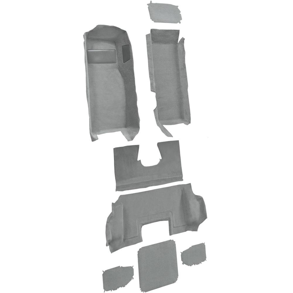 1998-00 Chevrolet Corvette Hardtop/Convertible Complete Molded Carpet Set w/ Heel Pad Cutpile Medium Gray/Pewter