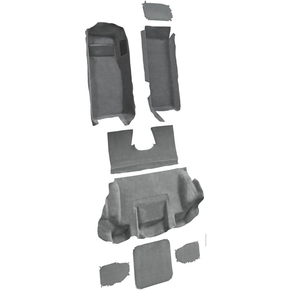 2001-04 Chevrolet Corvette Hardtop/Convertible Complete Molded Carpet Set w/ Heel Pad Cutpile Medium Gray/Pewter