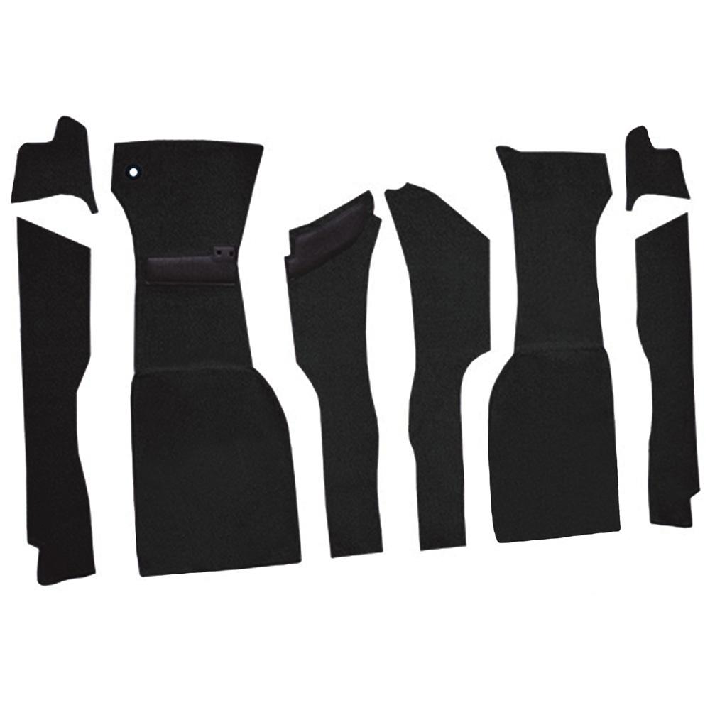 1963 Chevrolet Corvette Front Cut & Sewn Carpet Set w/o Heel Pad Loop Black
