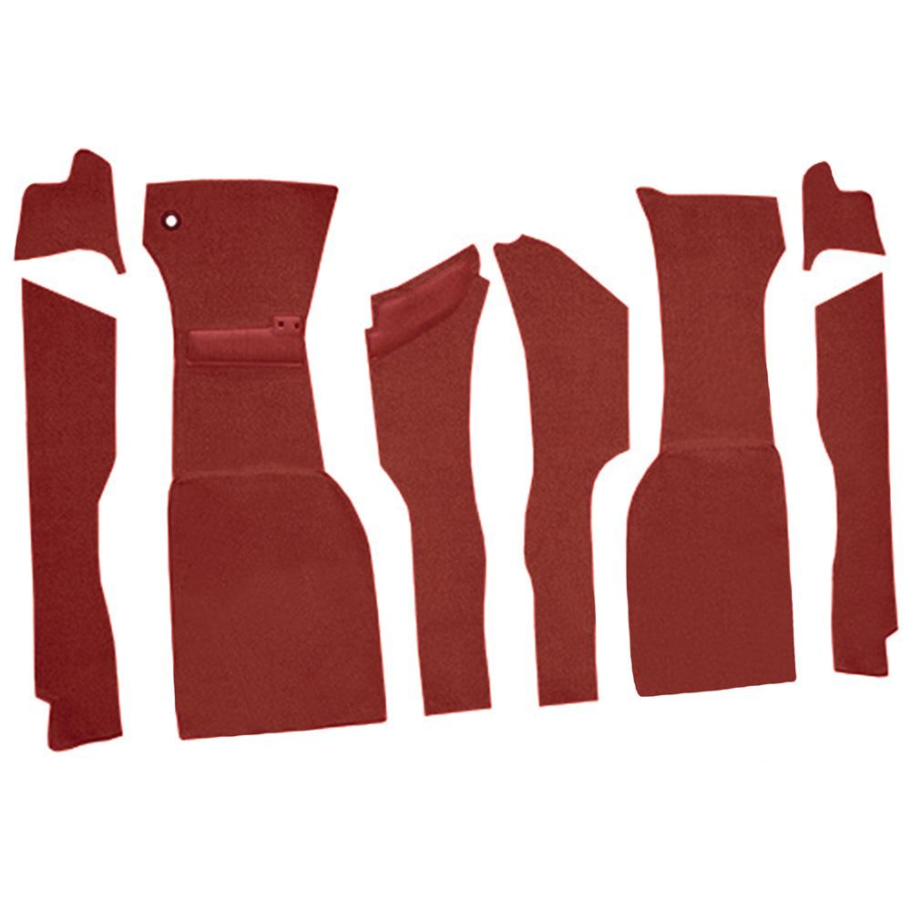 1963 Chevrolet Corvette Front Cut & Sewn Carpet Set w/o Heel Pad Loop Red